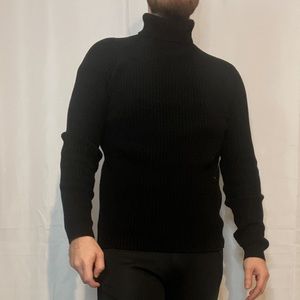 Black knit turtleneck